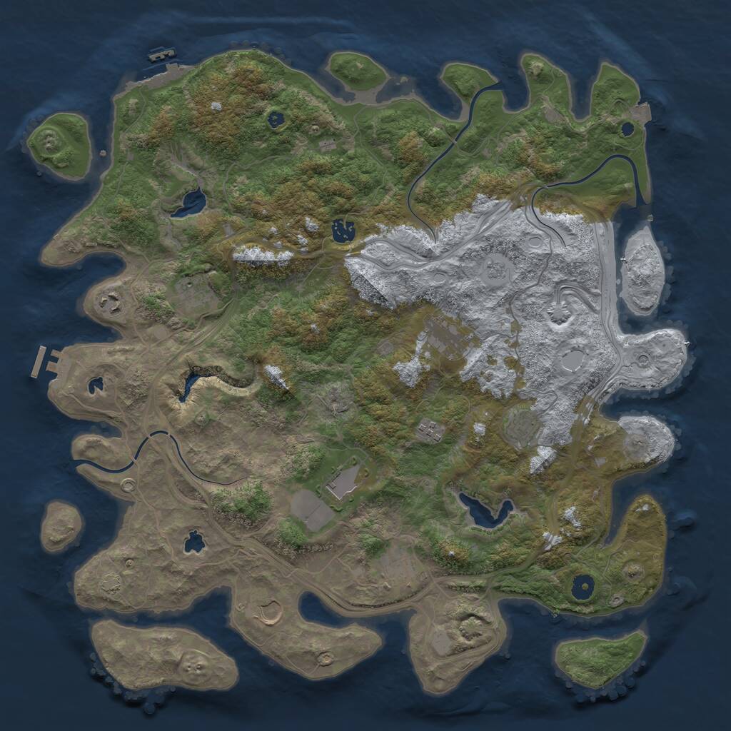 Rust Map: Procedural Map, Size: 4500, Seed: 1466403, 15 Monuments