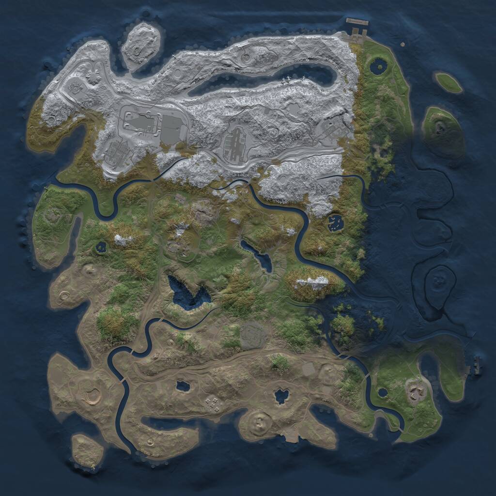 Rust Map: Procedural Map, Size: 4500, Seed: 1649716, 16 Monuments