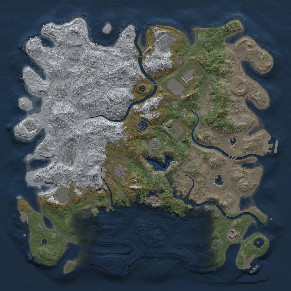 Rust Map: Procedural Map, Size: 4500, Seed: 1220184, 17 Monuments