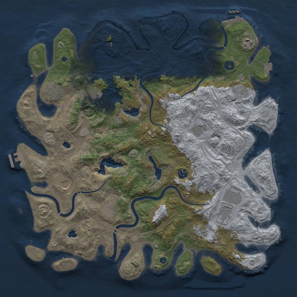 Rust Map: Procedural Map, Size: 4500, Seed: 5094033, 17 Monuments