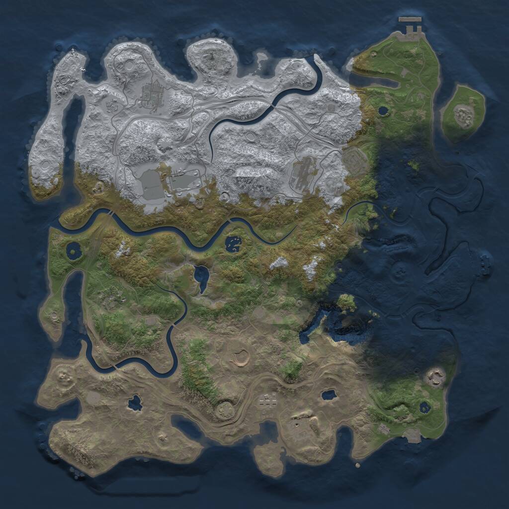 Rust Map: Procedural Map, Size: 4500, Seed: 2515712, 16 Monuments