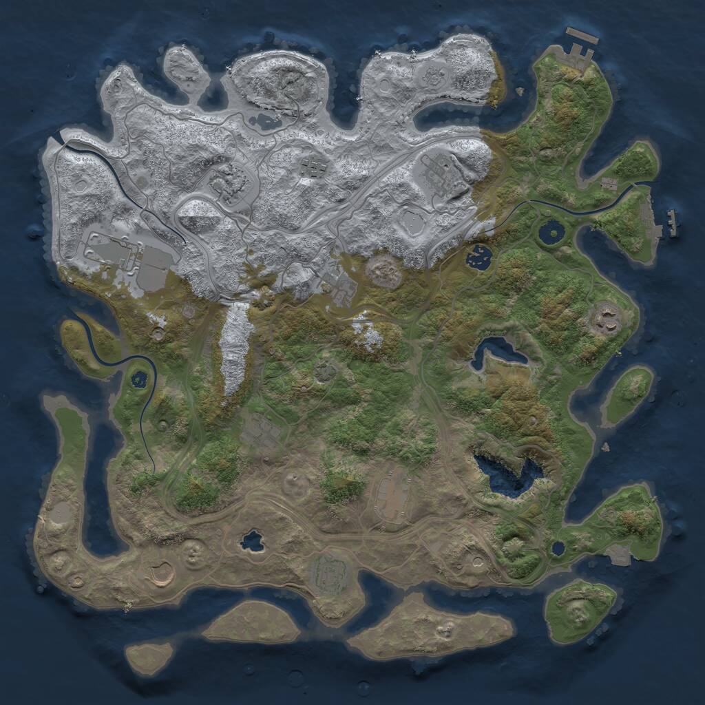 Rust Map: Procedural Map, Size: 4250, Seed: 6184503, 17 Monuments