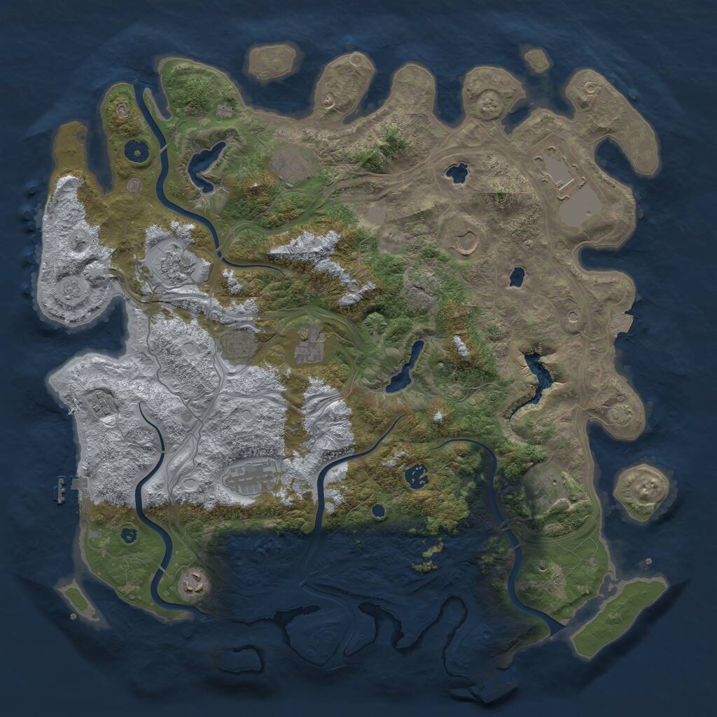 Rust Map: Procedural Map, Size: 4500, Seed: 1758447, 17 Monuments