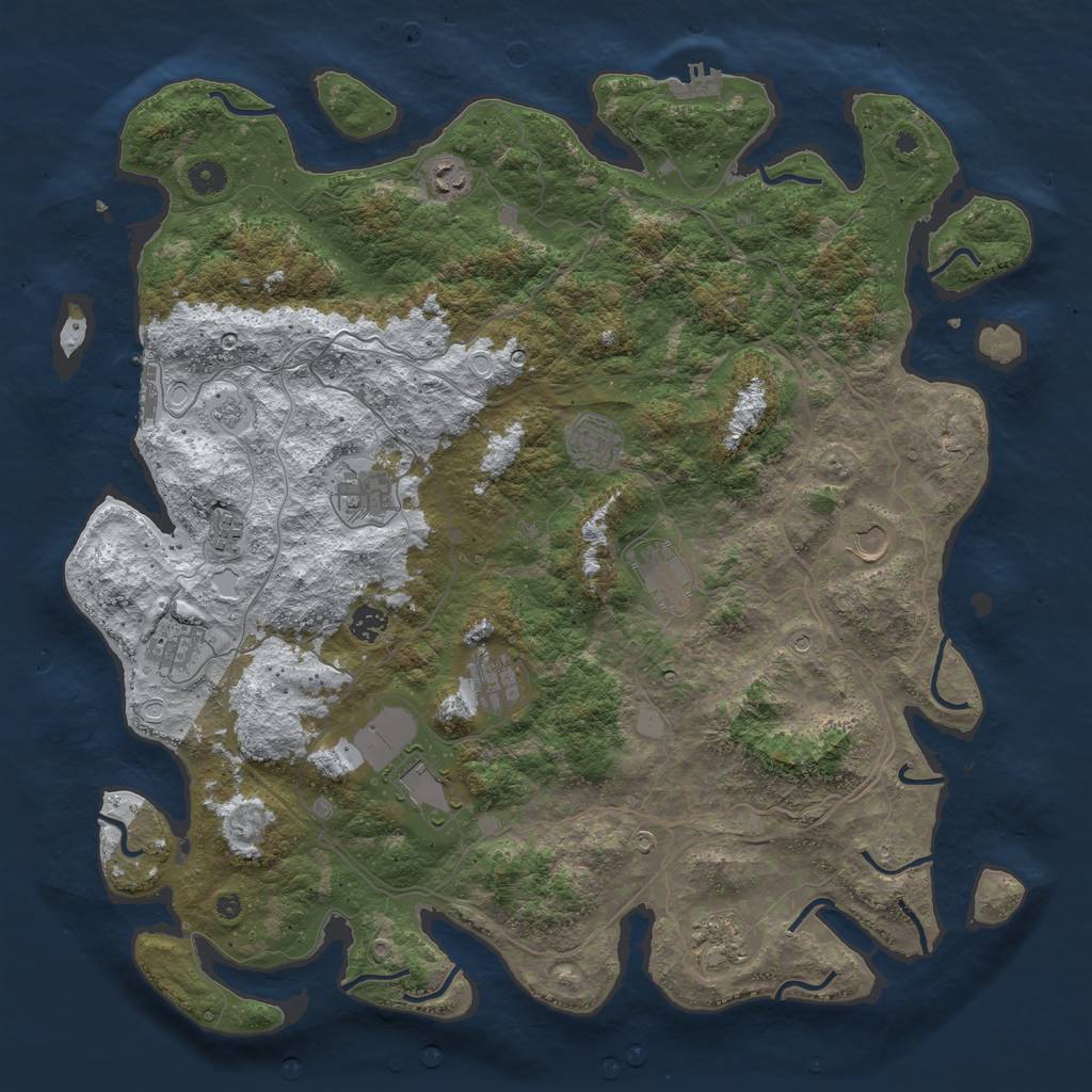 Rust Map: Procedural Map, Size: 4500, Seed: 3913310, 20 Monuments
