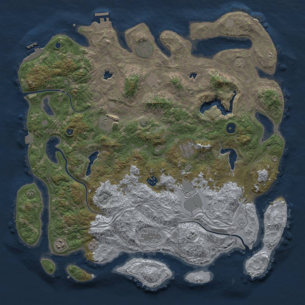 Rust Map: Procedural Map, Size: 4500, Seed: 1800644, 15 Monuments