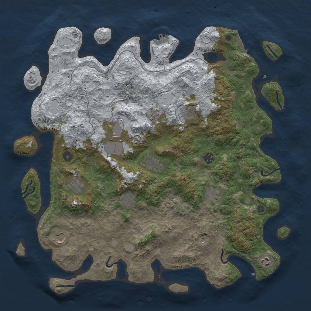 Rust Map: Procedural Map, Size: 4500, Seed: 6204548, 19 Monuments