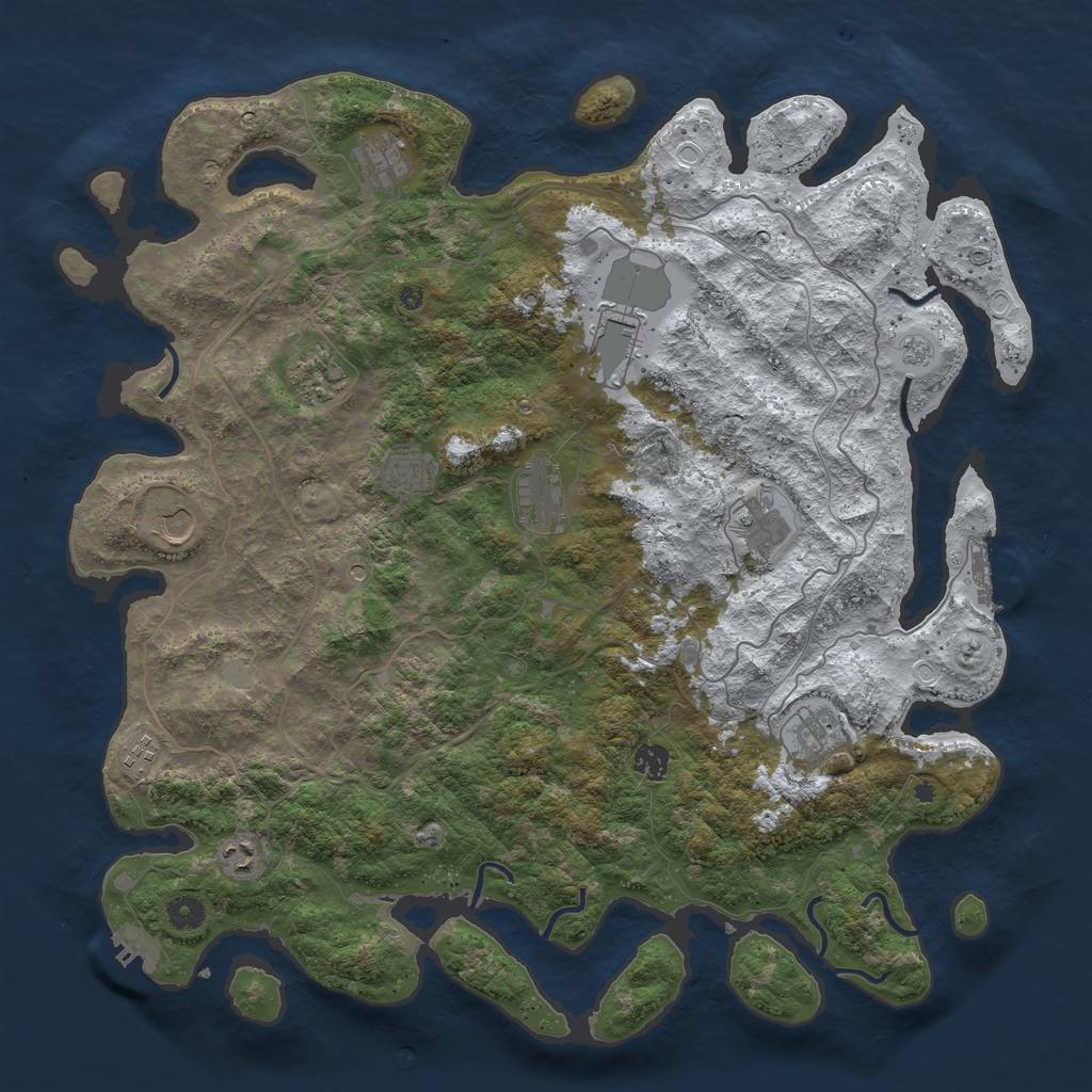Rust Map: Procedural Map, Size: 4500, Seed: 2222719, 20 Monuments