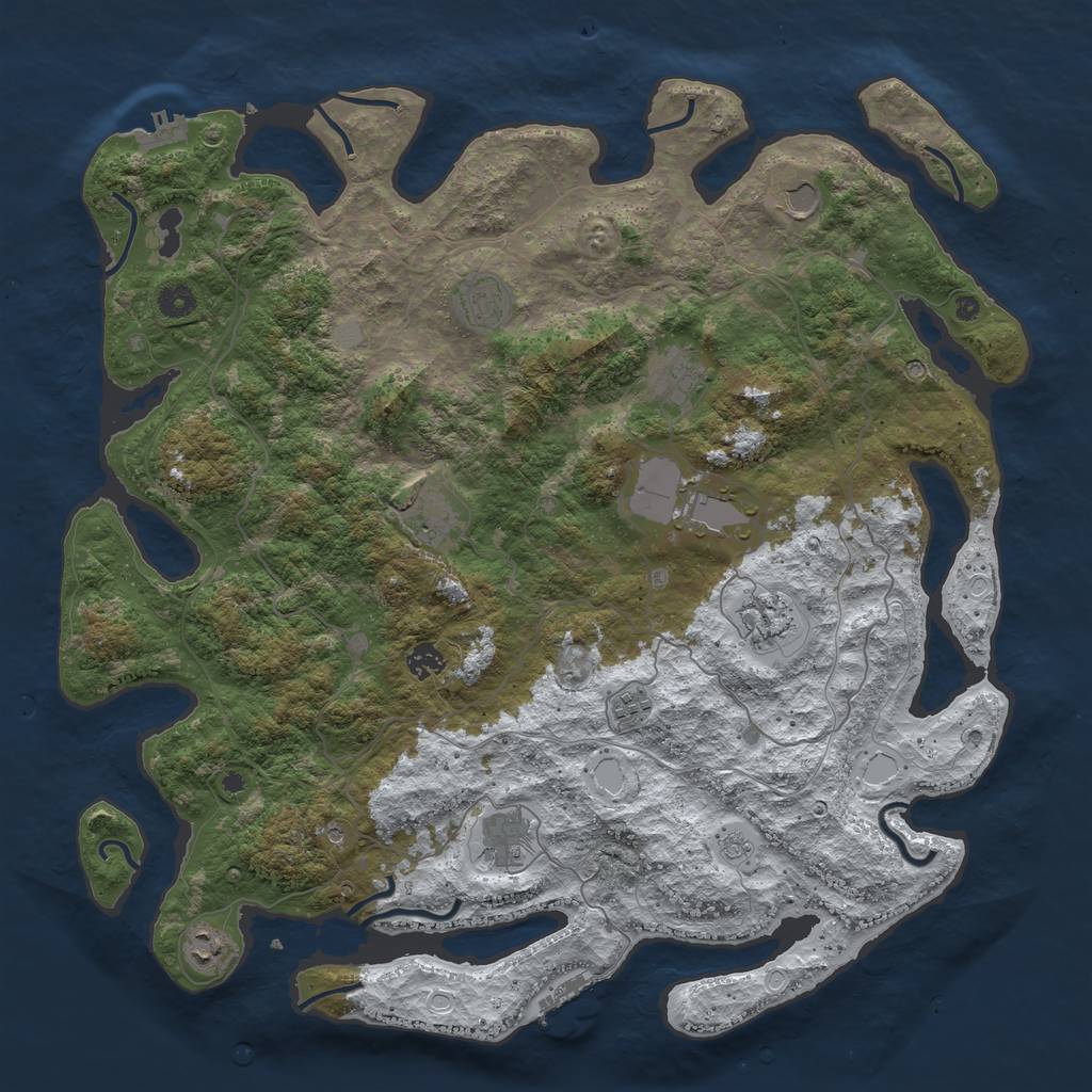 Rust Map: Procedural Map, Size: 4500, Seed: 6184445, 19 Monuments