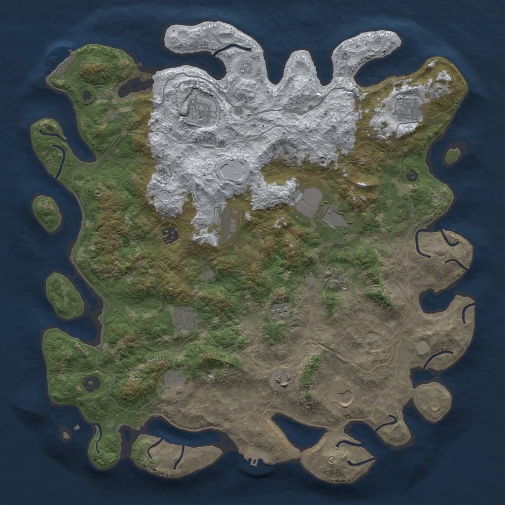 Rust Map: Procedural Map, Size: 4500, Seed: 4014095, 20 Monuments