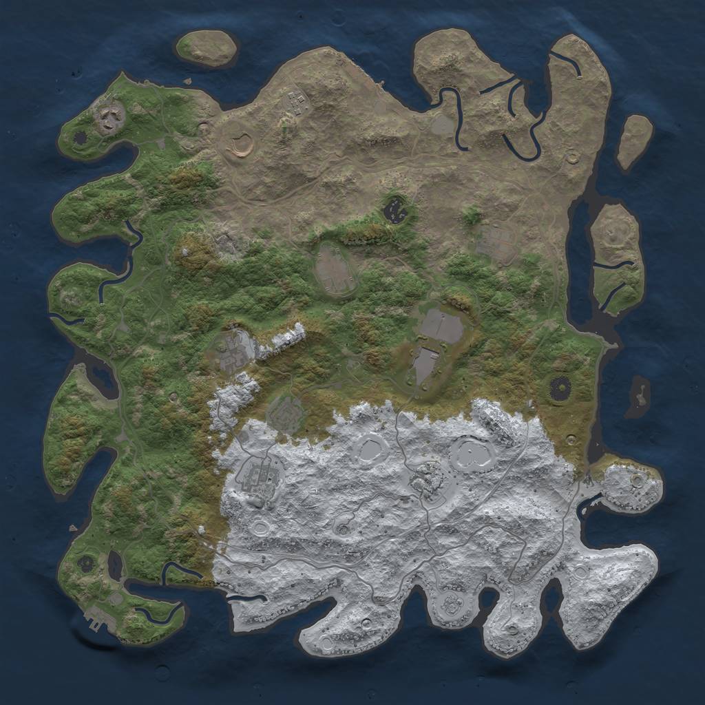 Rust Map: Procedural Map, Size: 4500, Seed: 5746067, 20 Monuments