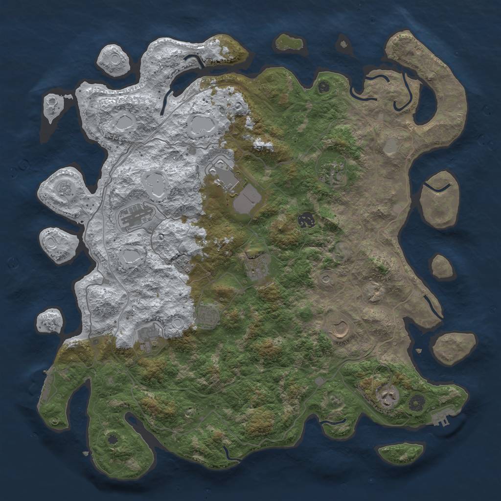 Rust Map: Procedural Map, Size: 4500, Seed: 1458917, 19 Monuments