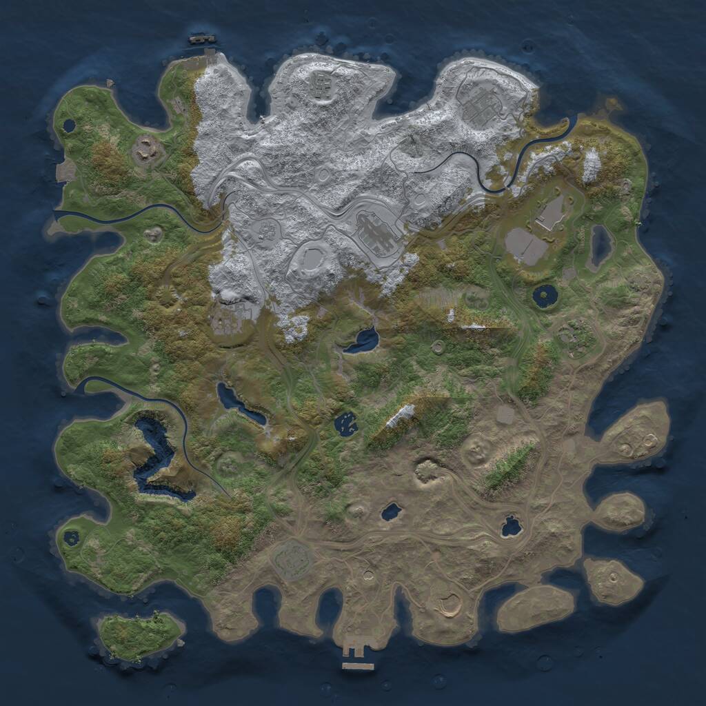 Rust Map: Procedural Map, Size: 4500, Seed: 5672019, 16 Monuments