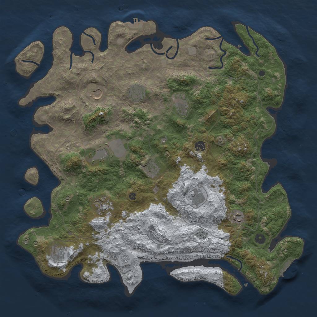 Rust Map: Procedural Map, Size: 4500, Seed: 168868, 20 Monuments
