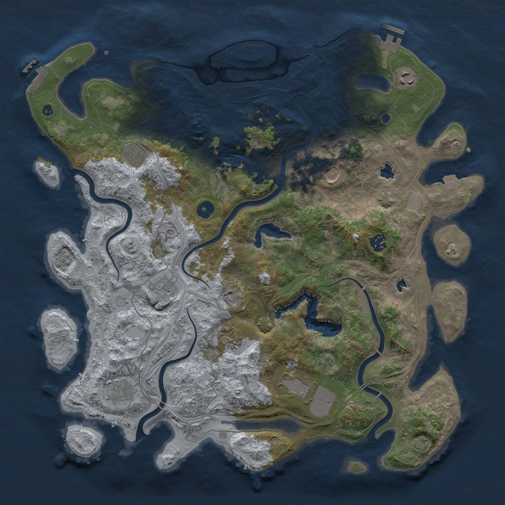 Rust Map: Procedural Map, Size: 4500, Seed: 1139069, 15 Monuments