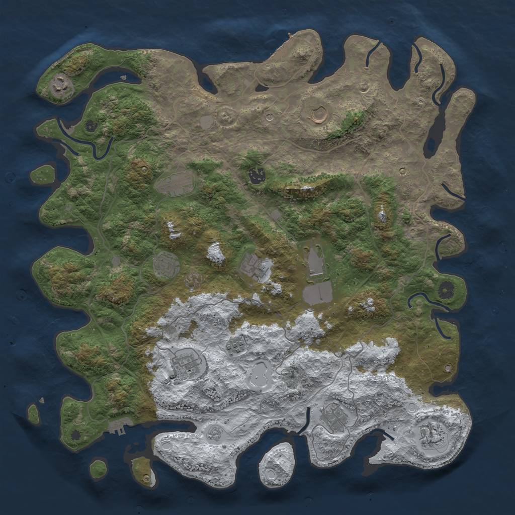 Rust Map: Procedural Map, Size: 4500, Seed: 4547282, 20 Monuments