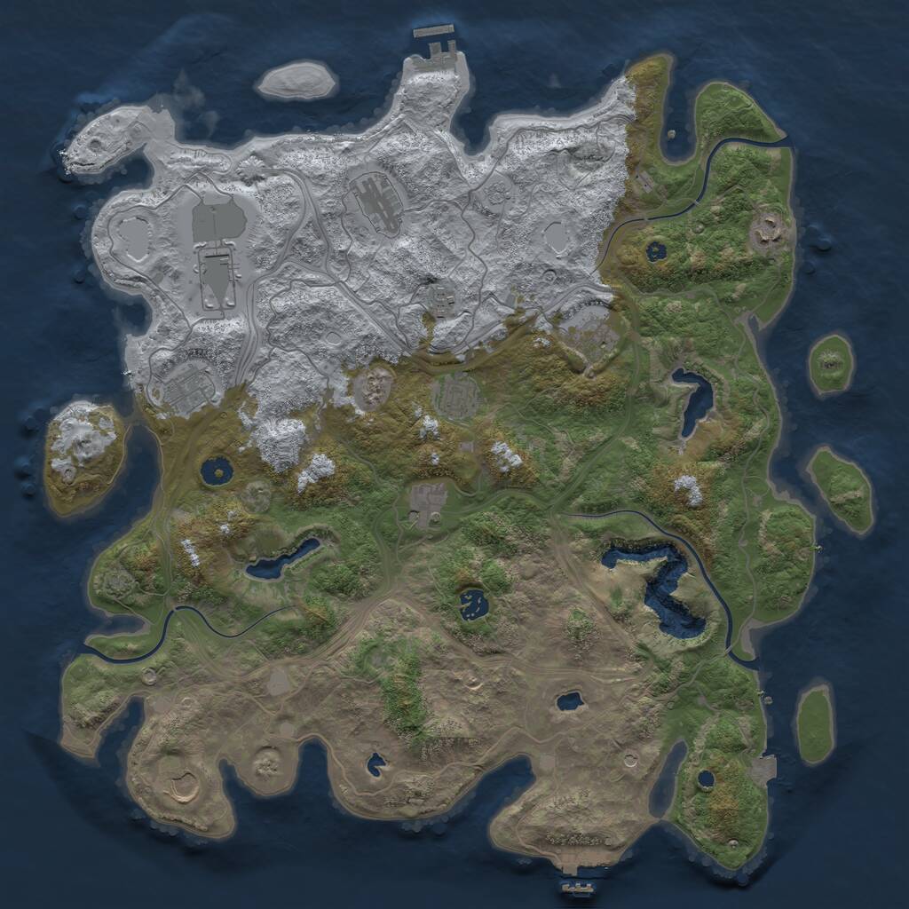 Rust Map: Procedural Map, Size: 4500, Seed: 5461664, 16 Monuments