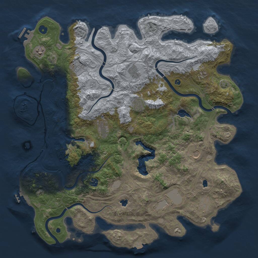 Rust Map: Procedural Map, Size: 4500, Seed: 1697078, 17 Monuments