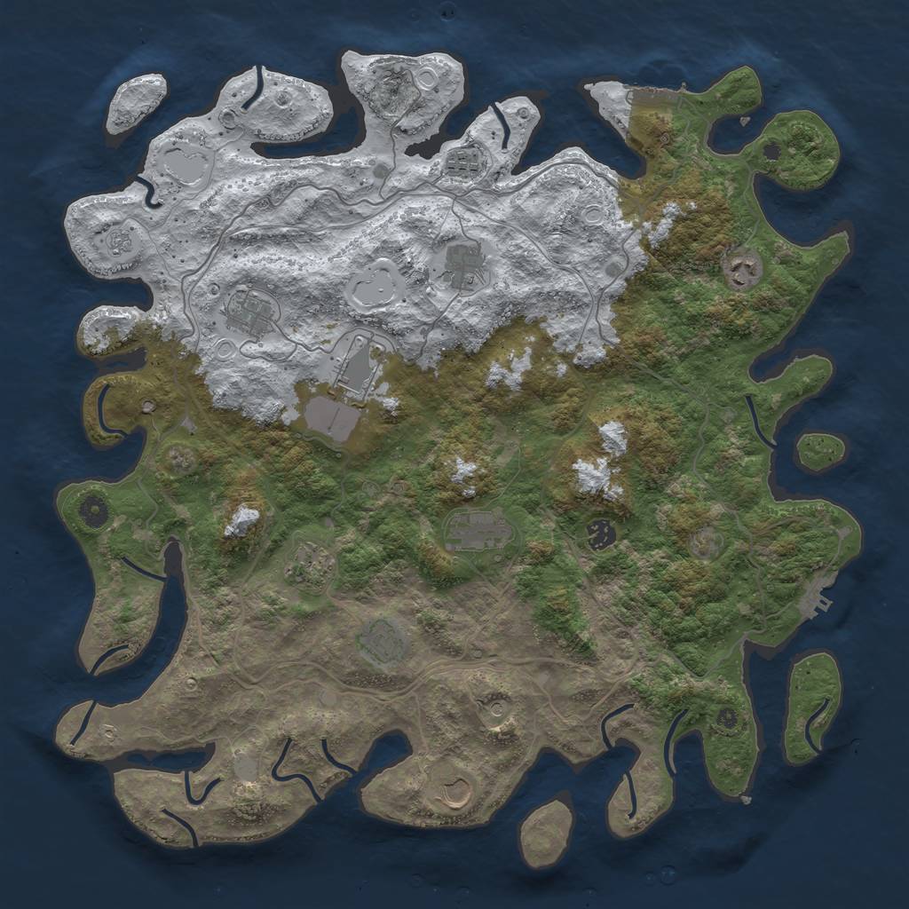 Rust Map: Procedural Map, Size: 4500, Seed: 24813, 19 Monuments