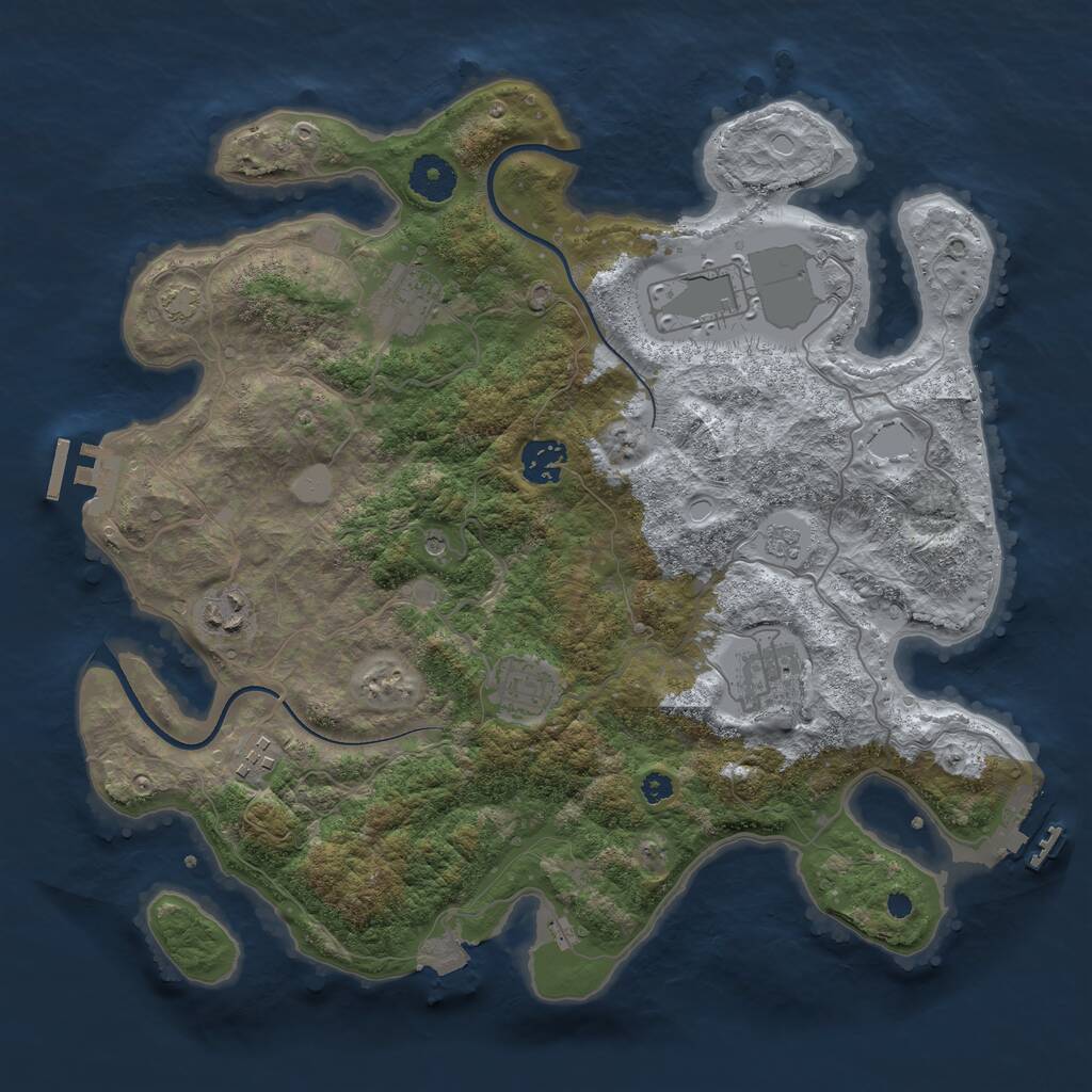 Rust Map: Procedural Map, Size: 3550, Seed: 499, 13 Monuments