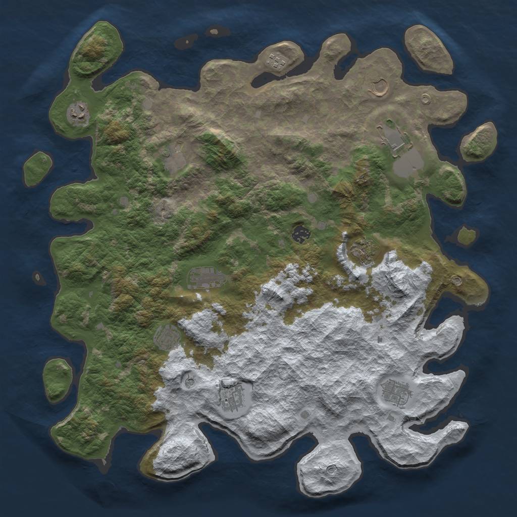 Rust Map: Barren, Size: 4500, Seed: 5546266, 14 Monuments