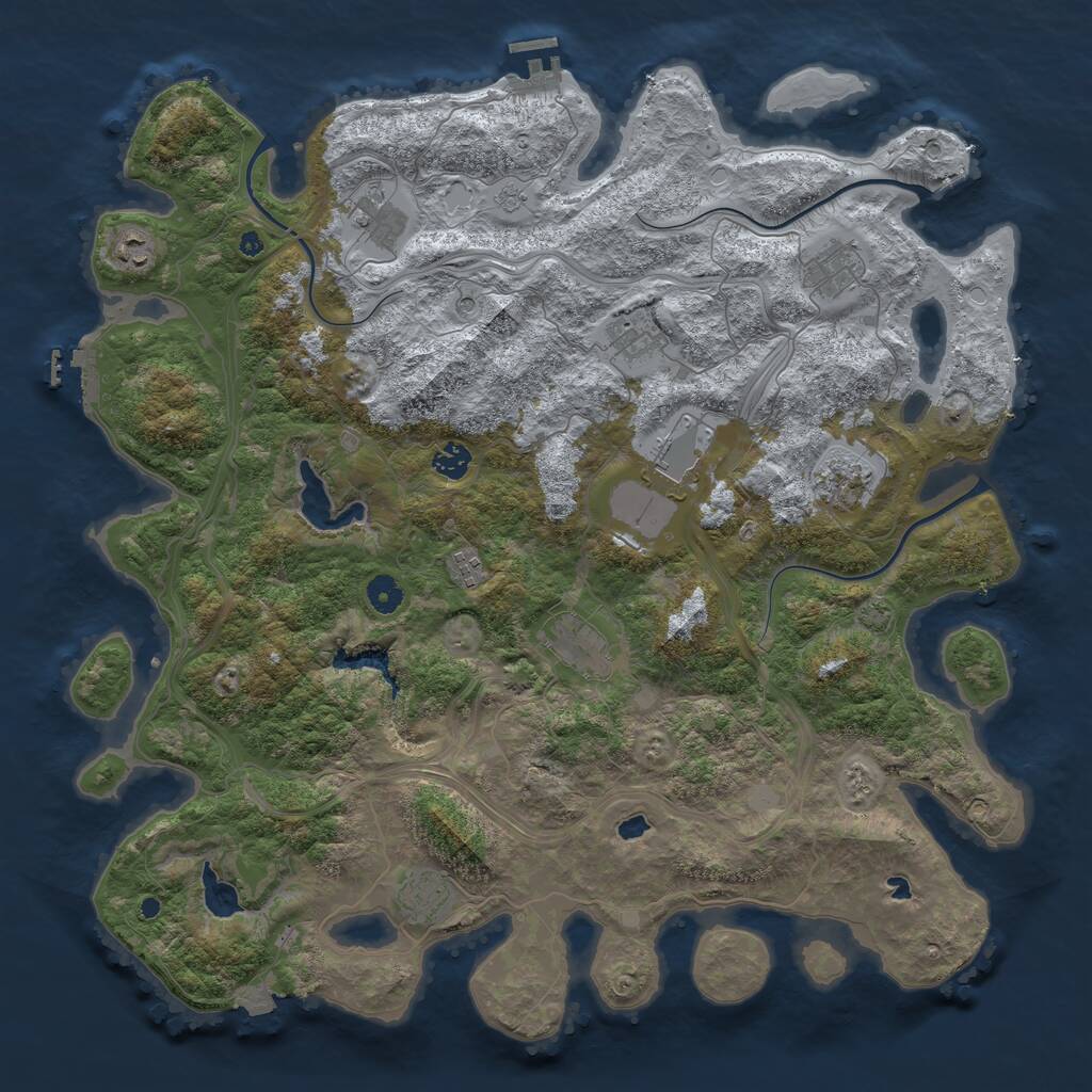 Rust Map: Procedural Map, Size: 4500, Seed: 5945335, 16 Monuments