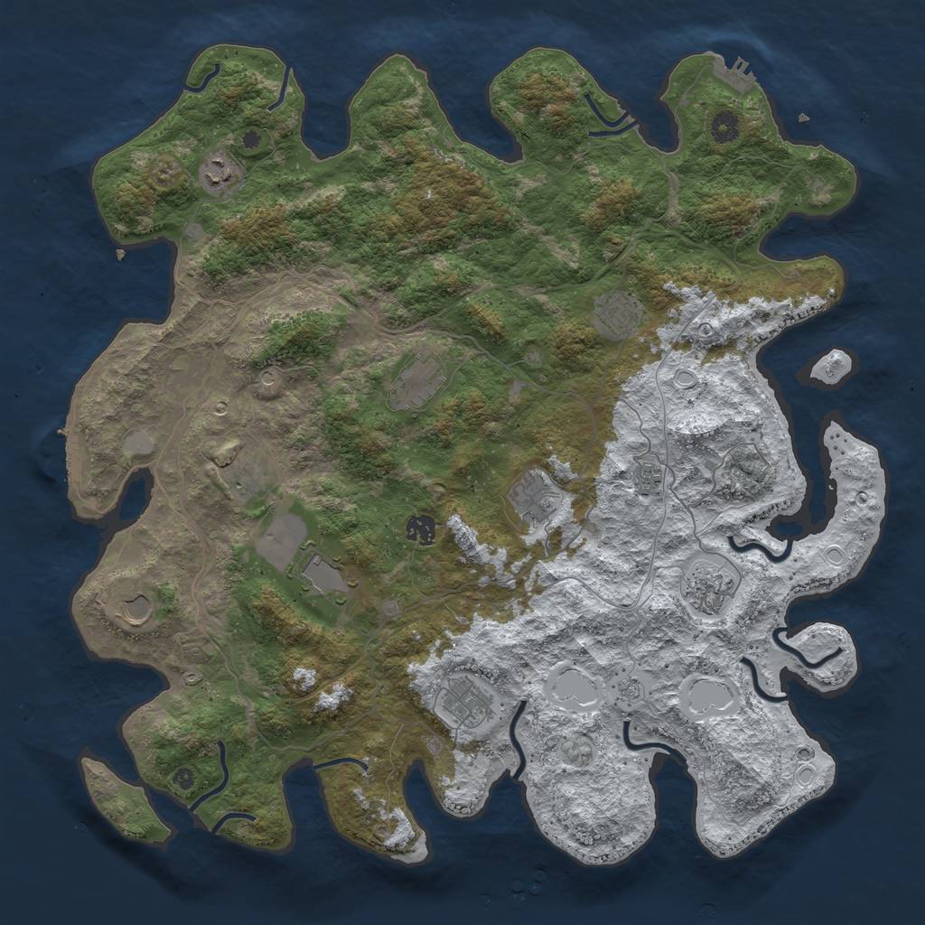 Rust Map: Procedural Map, Size: 4500, Seed: 1562923, 20 Monuments