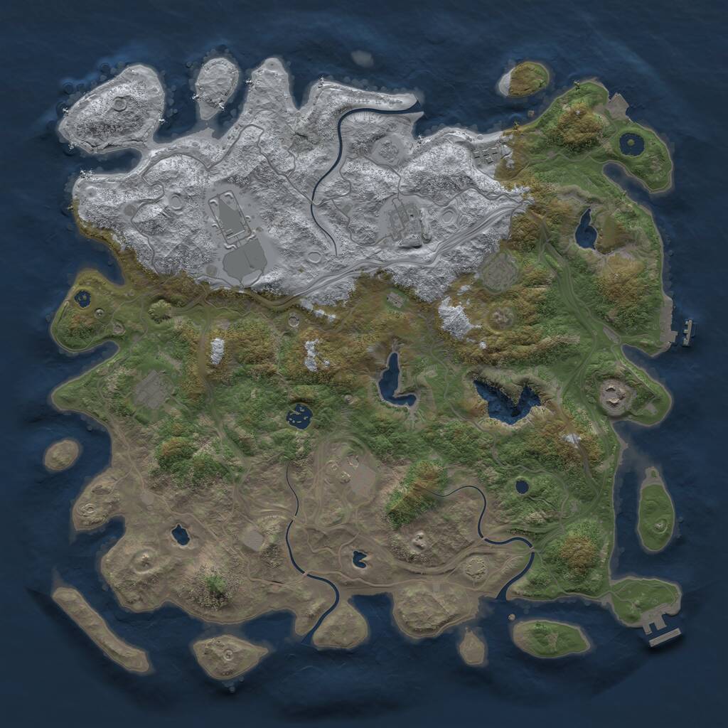 Rust Map: Procedural Map, Size: 4500, Seed: 2896559, 14 Monuments