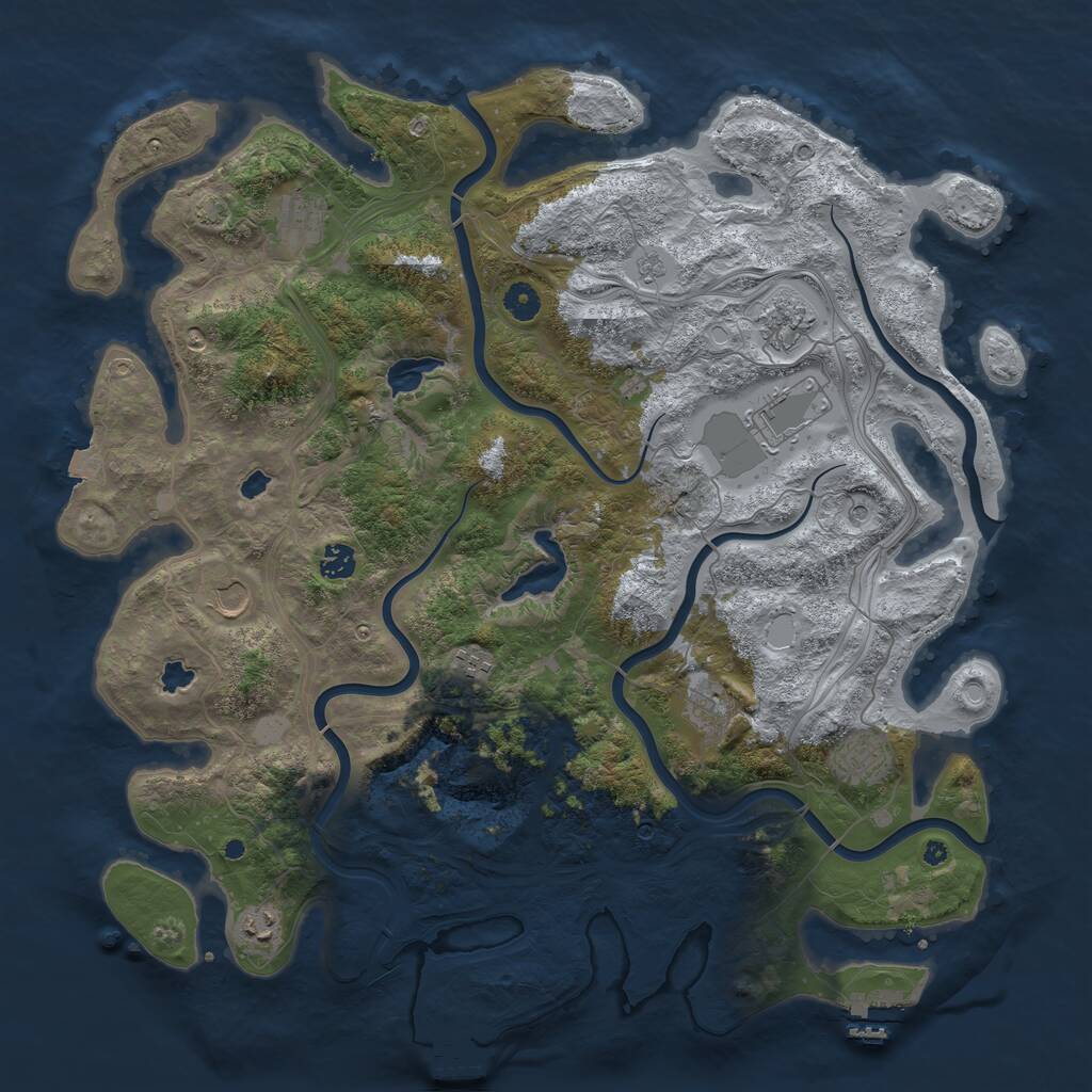 Rust Map: Procedural Map, Size: 4500, Seed: 666588, 15 Monuments