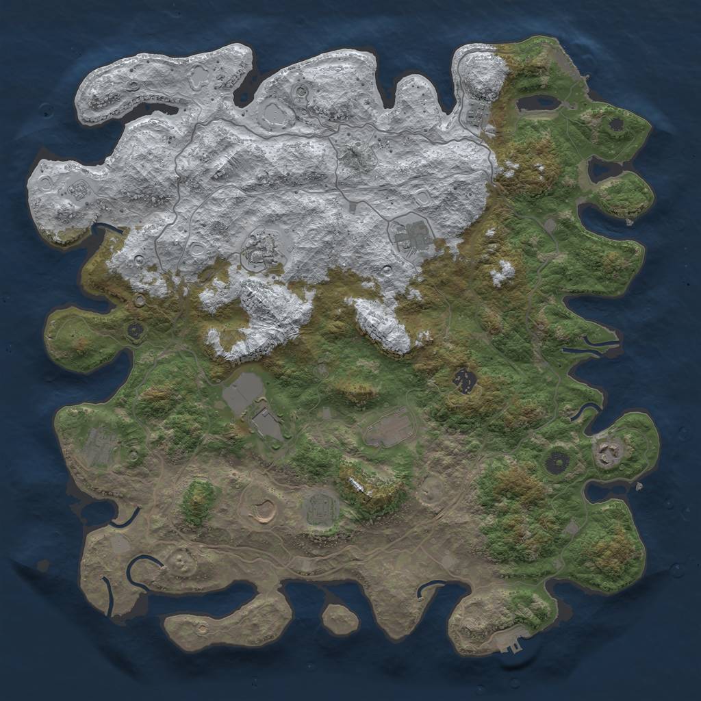 Rust Map: Procedural Map, Size: 4500, Seed: 2645899, 19 Monuments