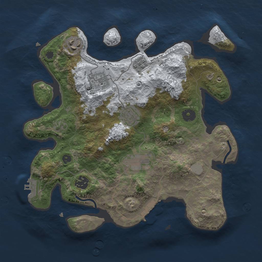 Rust Map: Procedural Map, Size: 3000, Seed: 742221123, 13 Monuments