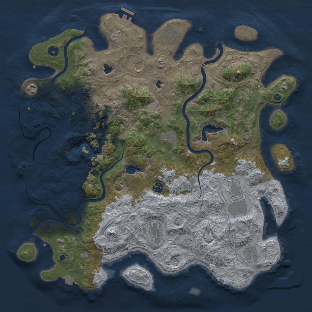 Rust Map: Procedural Map, Size: 4500, Seed: 5759217, 16 Monuments