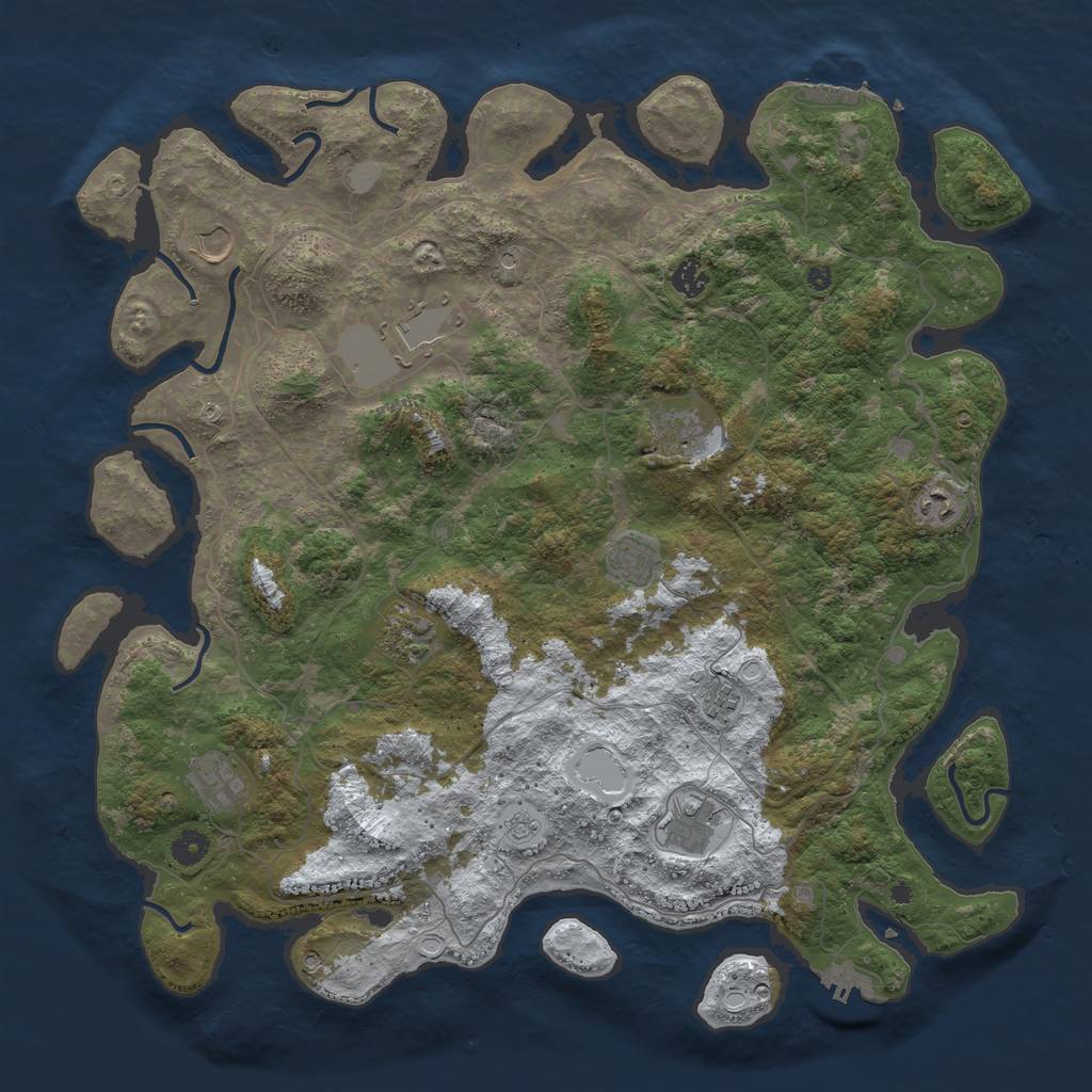 Rust Map: Procedural Map, Size: 4500, Seed: 17626, 19 Monuments