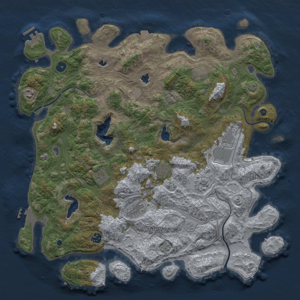 Rust Map: Procedural Map, Size: 4500, Seed: 3799576, 15 Monuments