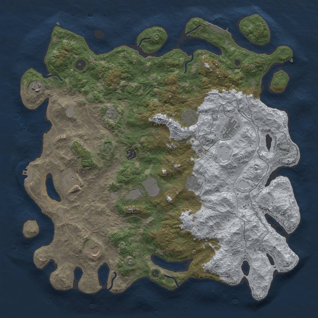 Rust Map: Procedural Map, Size: 4500, Seed: 3772127, 18 Monuments