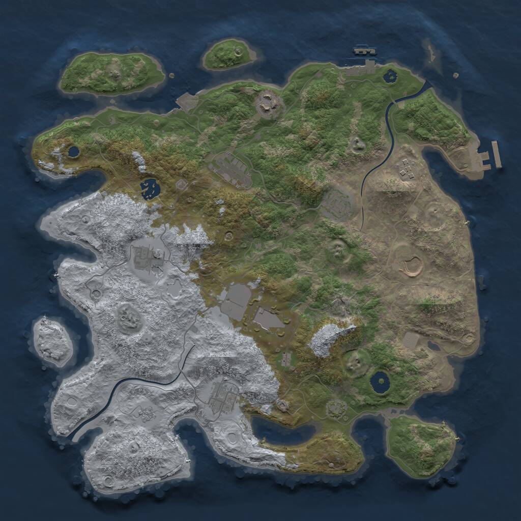 Rust Map: Procedural Map, Size: 3850, Seed: 108871368, 15 Monuments