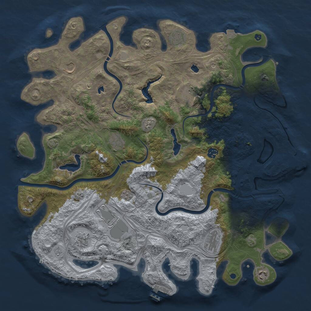 Rust Map: Procedural Map, Size: 4500, Seed: 3430503, 16 Monuments