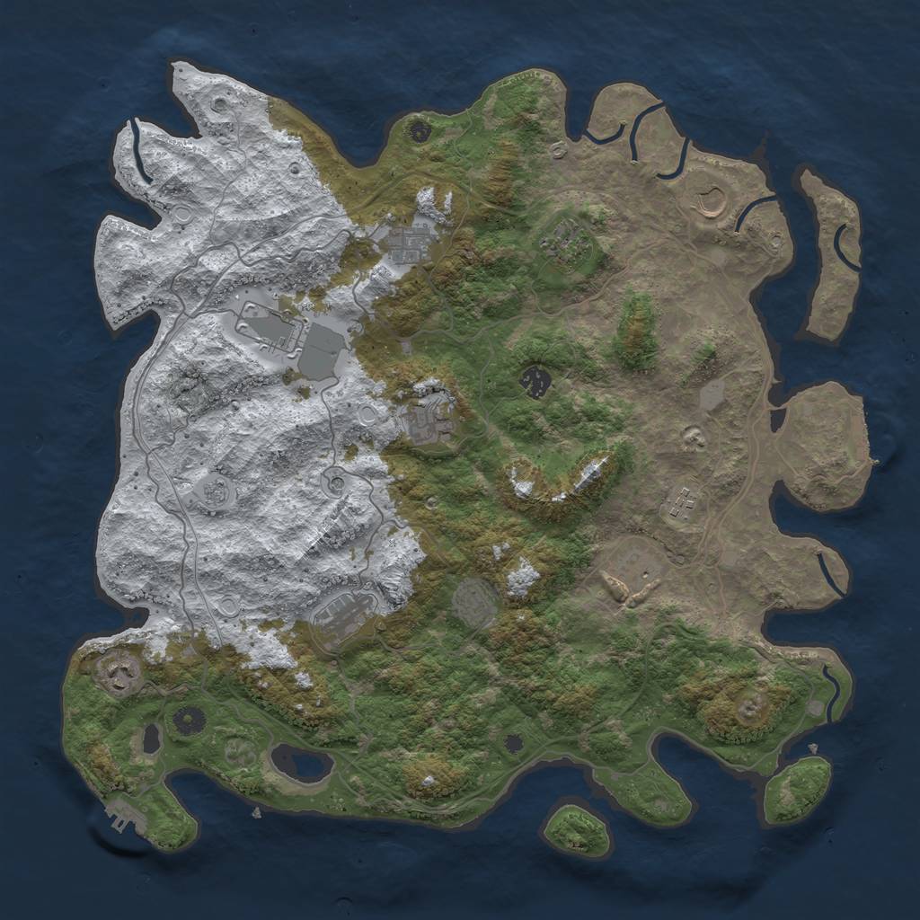 Rust Map: Procedural Map, Size: 4500, Seed: 2814895, 20 Monuments