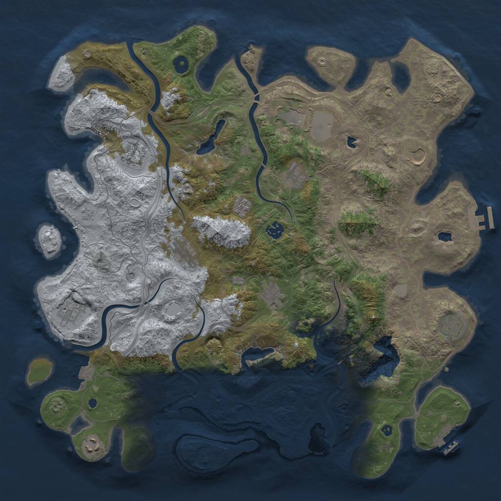 Rust Map: Procedural Map, Size: 4500, Seed: 1649288, 17 Monuments