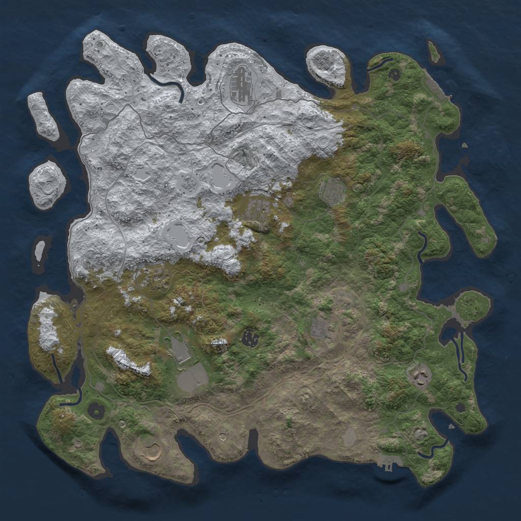 Rust Map: Procedural Map, Size: 4500, Seed: 2030993, 19 Monuments