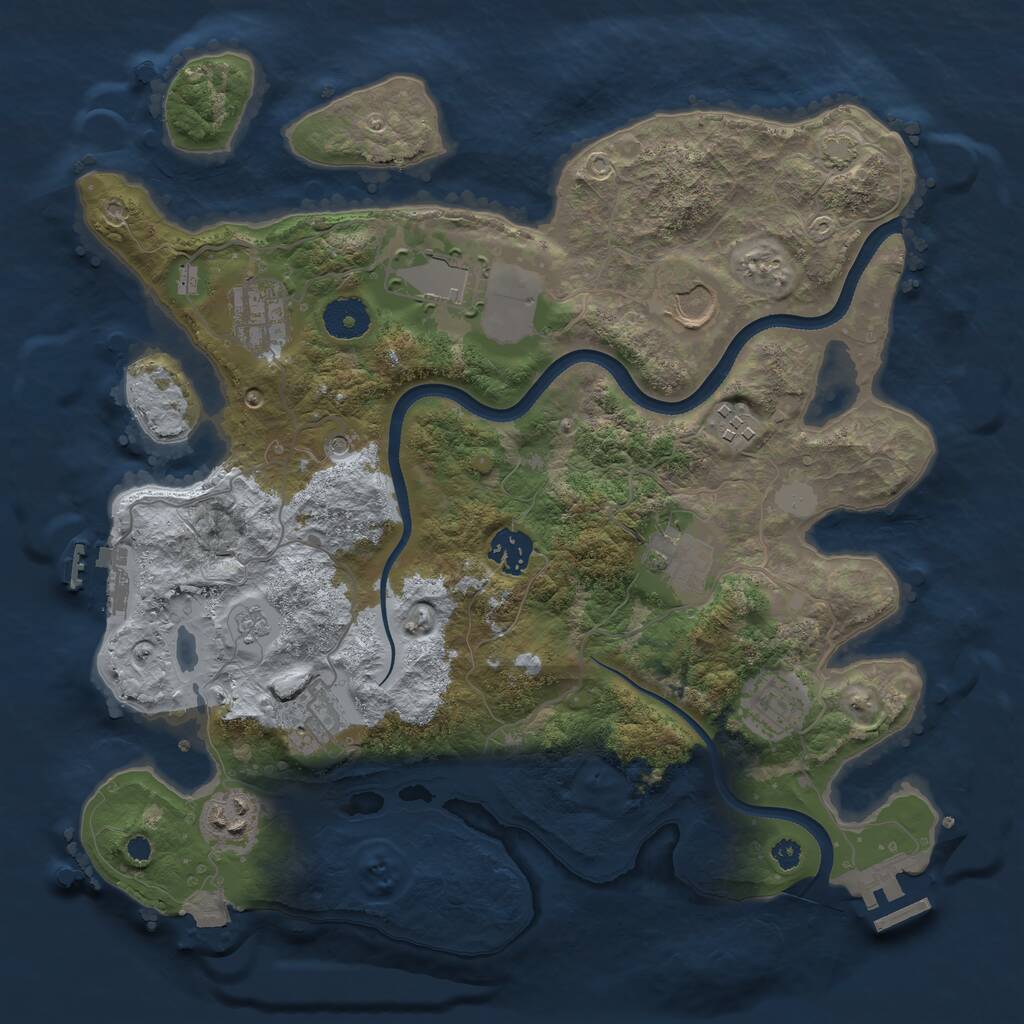 Rust Map: Procedural Map, Size: 3500, Seed: 357132360, 15 Monuments
