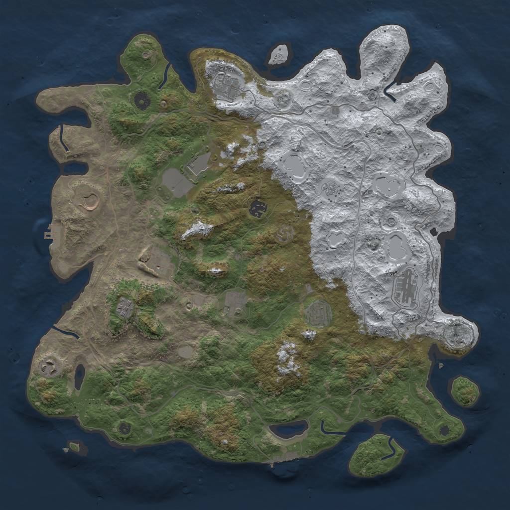 Rust Map: Procedural Map, Size: 4500, Seed: 5188355, 19 Monuments