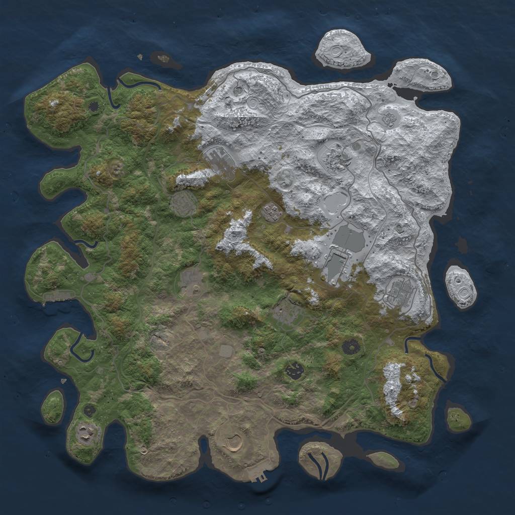 Rust Map: Procedural Map, Size: 4500, Seed: 5035117, 20 Monuments