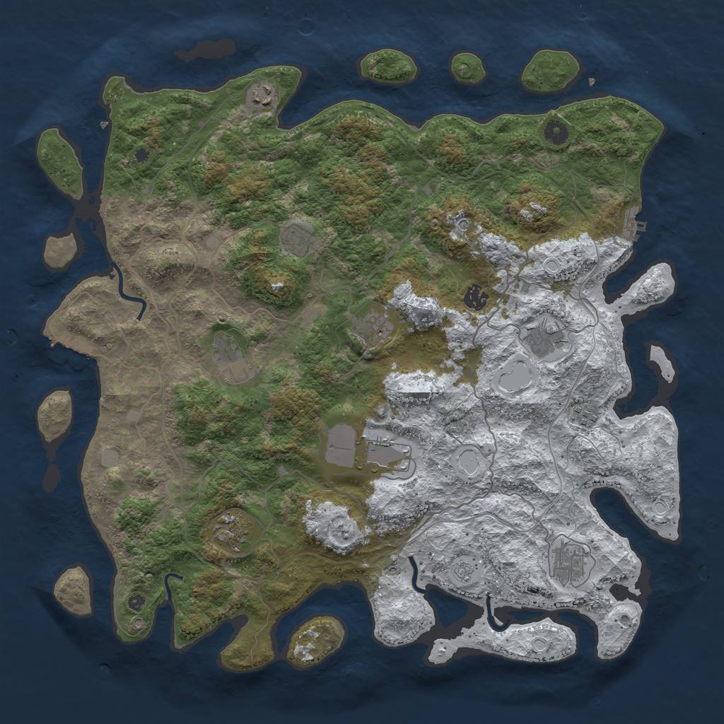 Rust Map: Procedural Map, Size: 4500, Seed: 5789928, 19 Monuments