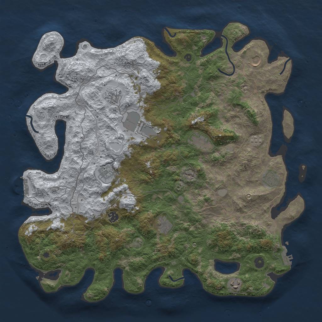 Rust Map: Procedural Map, Size: 4500, Seed: 2919362, 19 Monuments