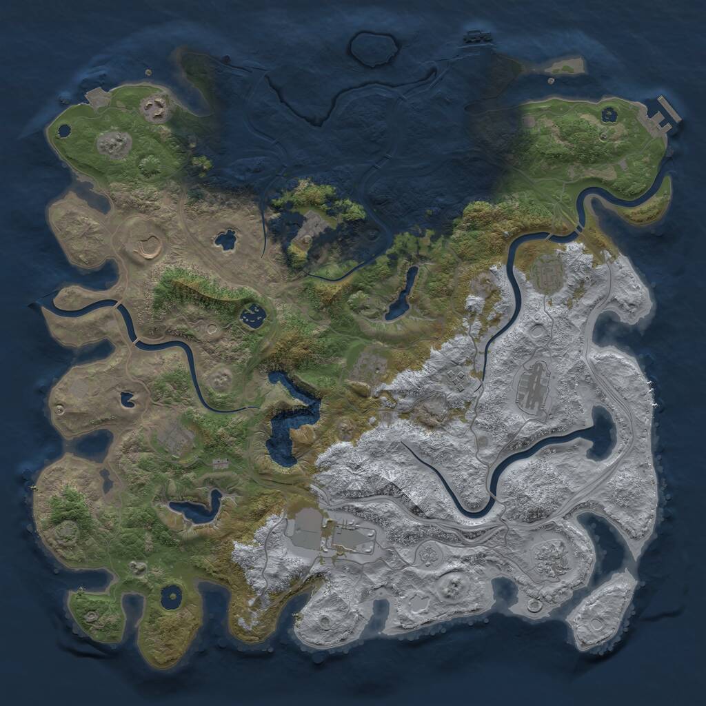 Rust Map: Procedural Map, Size: 4500, Seed: 5783456, 17 Monuments