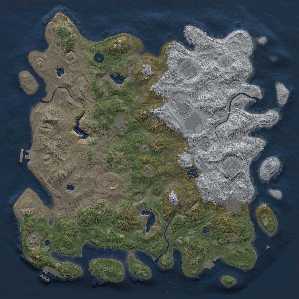 Rust Map: Procedural Map, Size: 4500, Seed: 5880328, 15 Monuments