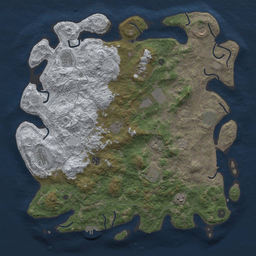 Rust Map: Procedural Map, Size: 4500, Seed: 3158963, 20 Monuments