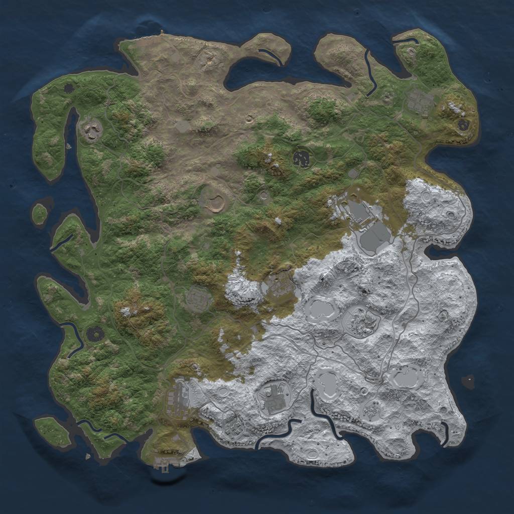 Rust Map: Procedural Map, Size: 4500, Seed: 1930571, 20 Monuments