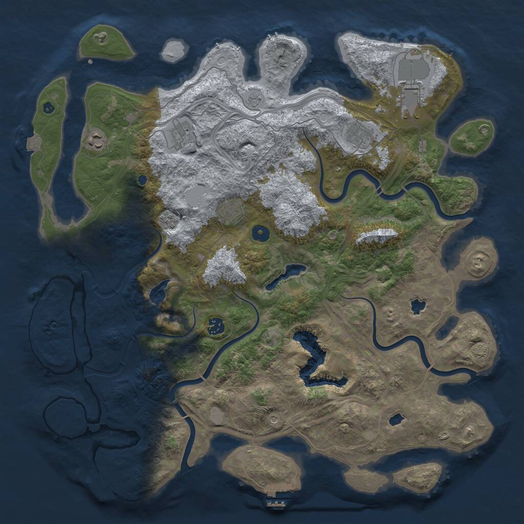 Rust Map: Procedural Map, Size: 4500, Seed: 3756357, 13 Monuments