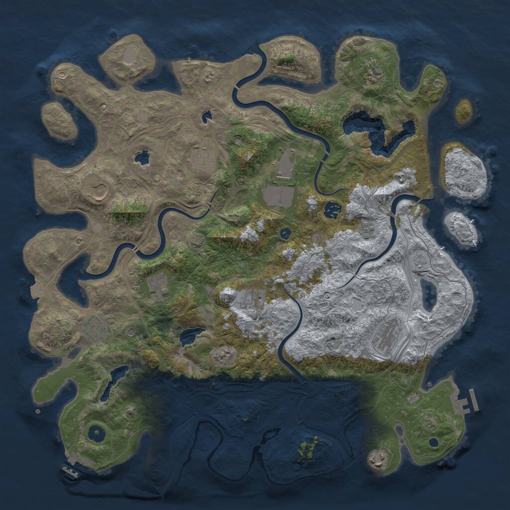 Rust Map: Procedural Map, Size: 4500, Seed: 5847338, 17 Monuments